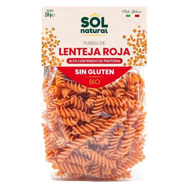 Fusilli lenteja roja (250gr)