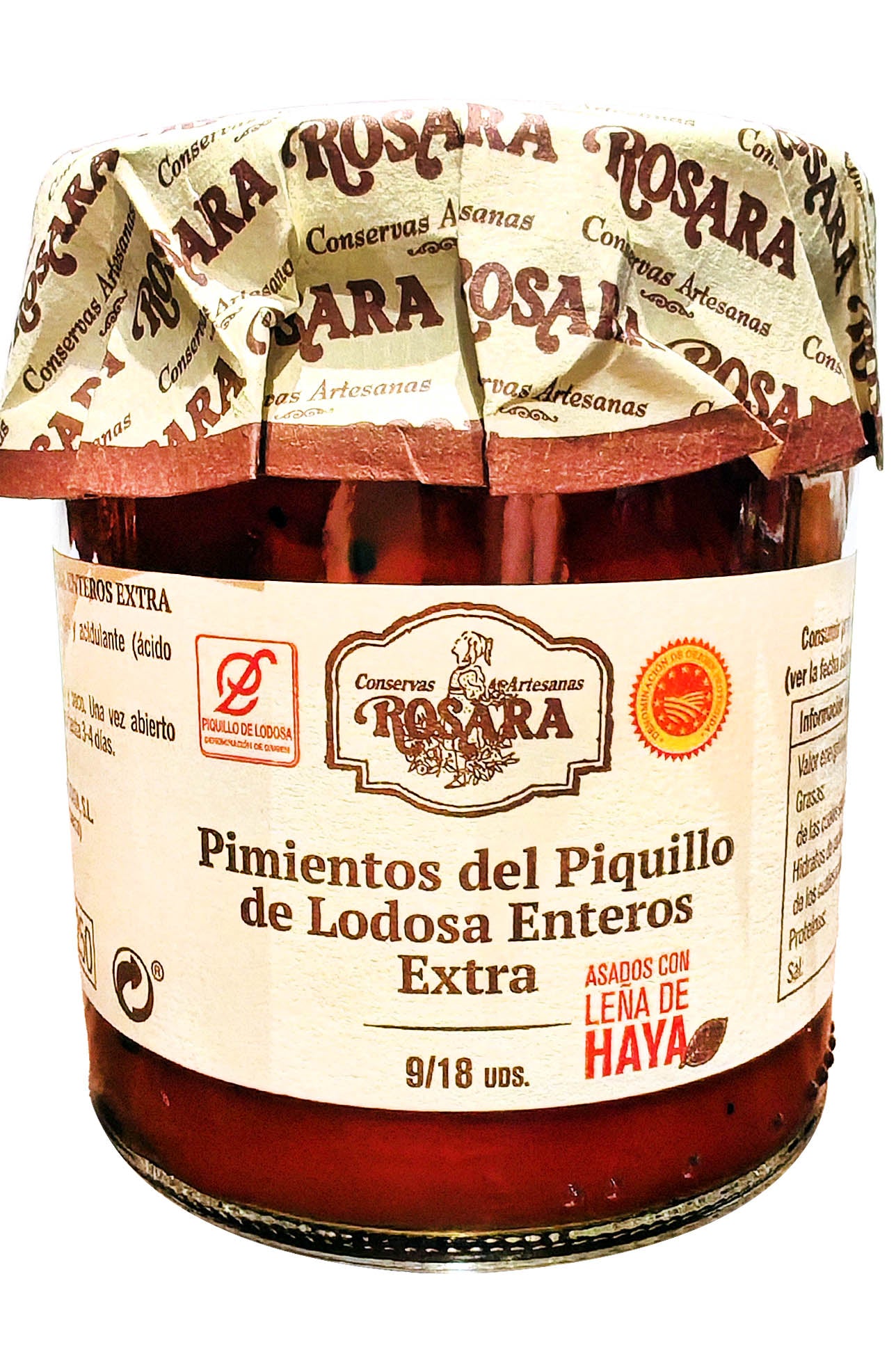 Pimientos del piquillo de lodosa enteros extra Rosara (220gr)